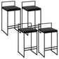 Contemporary Metal Barstool Fabric Upholstered Counter Stool with Metal Base