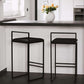 Contemporary Metal Barstool Fabric Upholstered Counter Stool with Metal Base