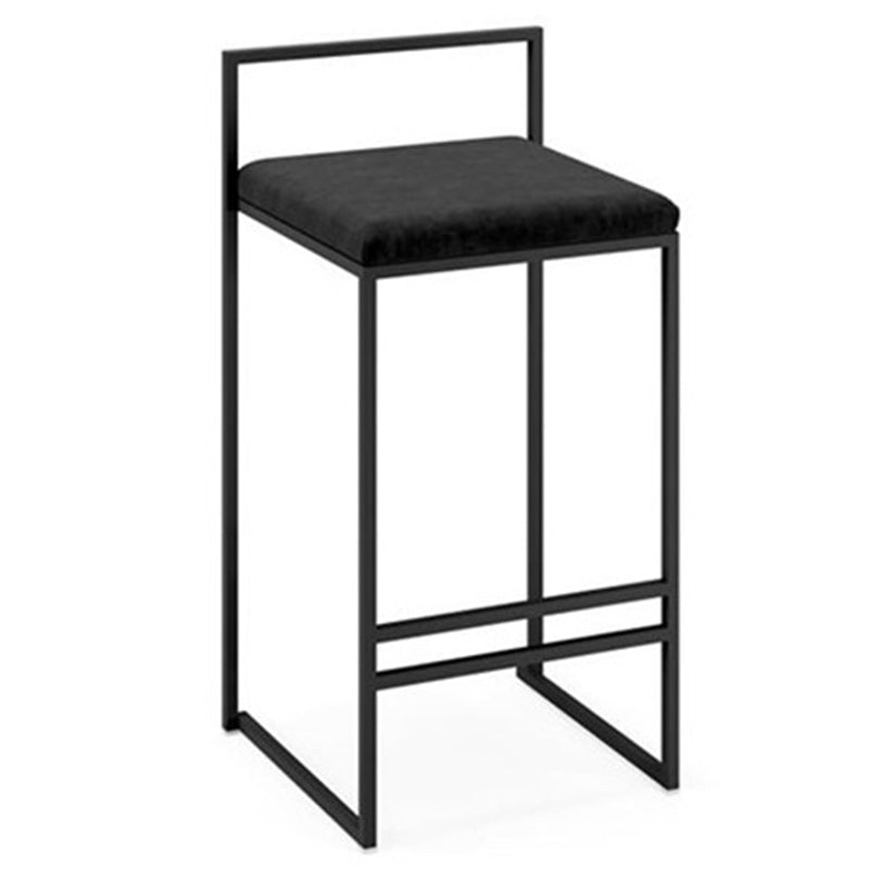 Contemporary Metal Barstool Fabric Upholstered Counter Stool with Metal Base