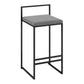 Contemporary Metal Barstool Fabric Upholstered Counter Stool with Metal Base