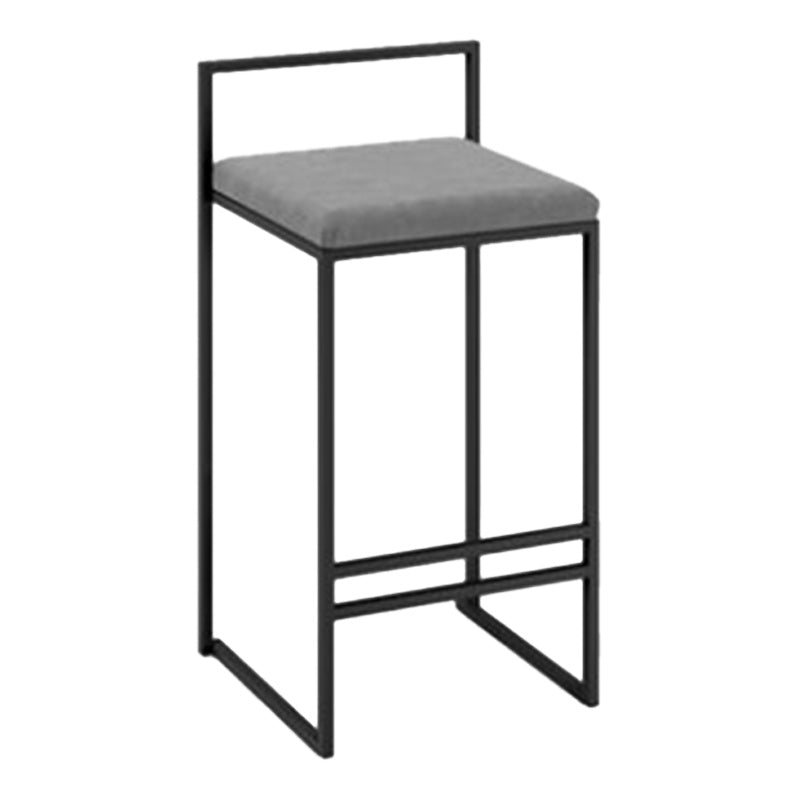 Contemporary Metal Barstool Fabric Upholstered Counter Stool with Metal Base