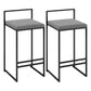 Contemporary Metal Barstool Fabric Upholstered Counter Stool with Metal Base