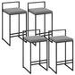 Contemporary Metal Barstool Fabric Upholstered Counter Stool with Metal Base