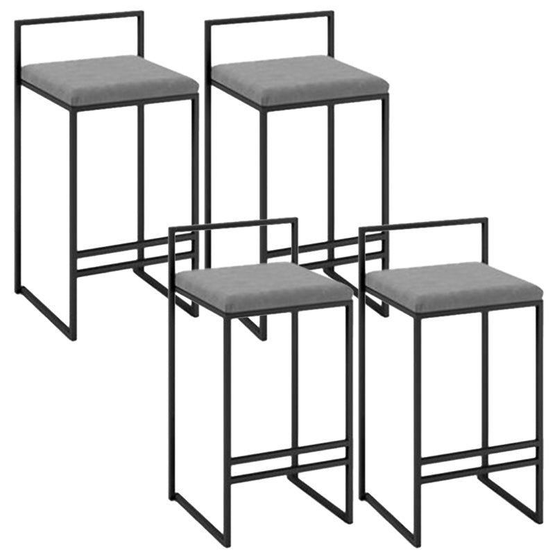 Contemporary Metal Barstool Fabric Upholstered Counter Stool with Metal Base