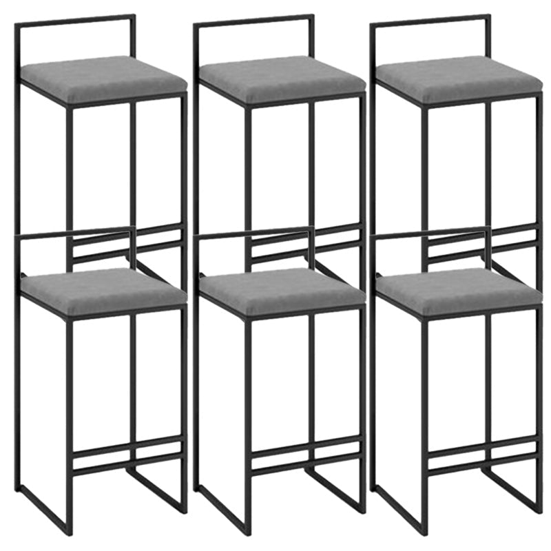 Contemporary Metal Barstool Fabric Upholstered Counter Stool with Metal Base