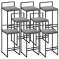 Contemporary Metal Barstool Fabric Upholstered Counter Stool with Metal Base