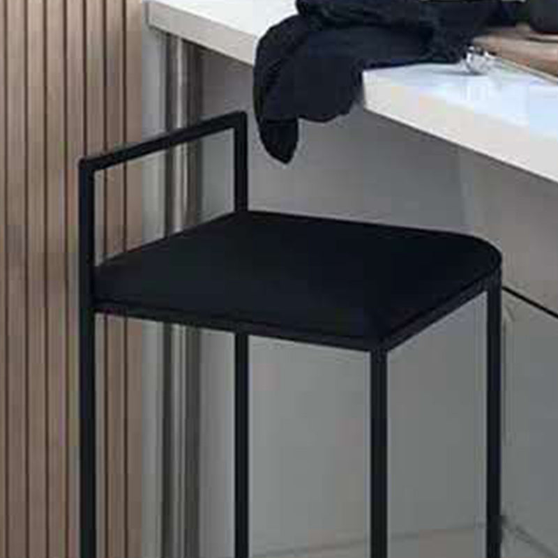 Contemporary Metal Barstool Fabric Upholstered Counter Stool with Metal Base