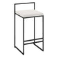 Contemporary Metal Barstool Fabric Upholstered Counter Stool with Metal Base