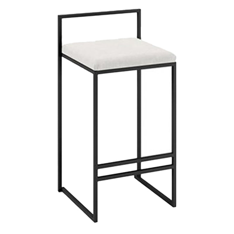 Contemporary Metal Barstool Fabric Upholstered Counter Stool with Metal Base