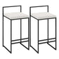 Contemporary Metal Barstool Fabric Upholstered Counter Stool with Metal Base