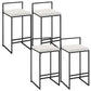 Contemporary Metal Barstool Fabric Upholstered Counter Stool with Metal Base