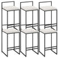 Contemporary Metal Barstool Fabric Upholstered Counter Stool with Metal Base