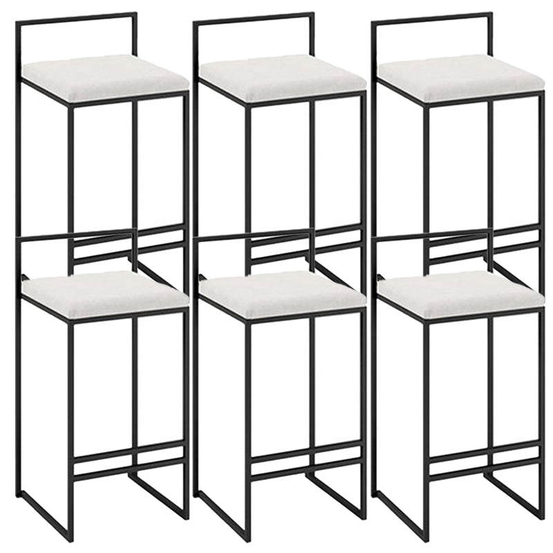 Contemporary Metal Barstool Fabric Upholstered Counter Stool with Metal Base
