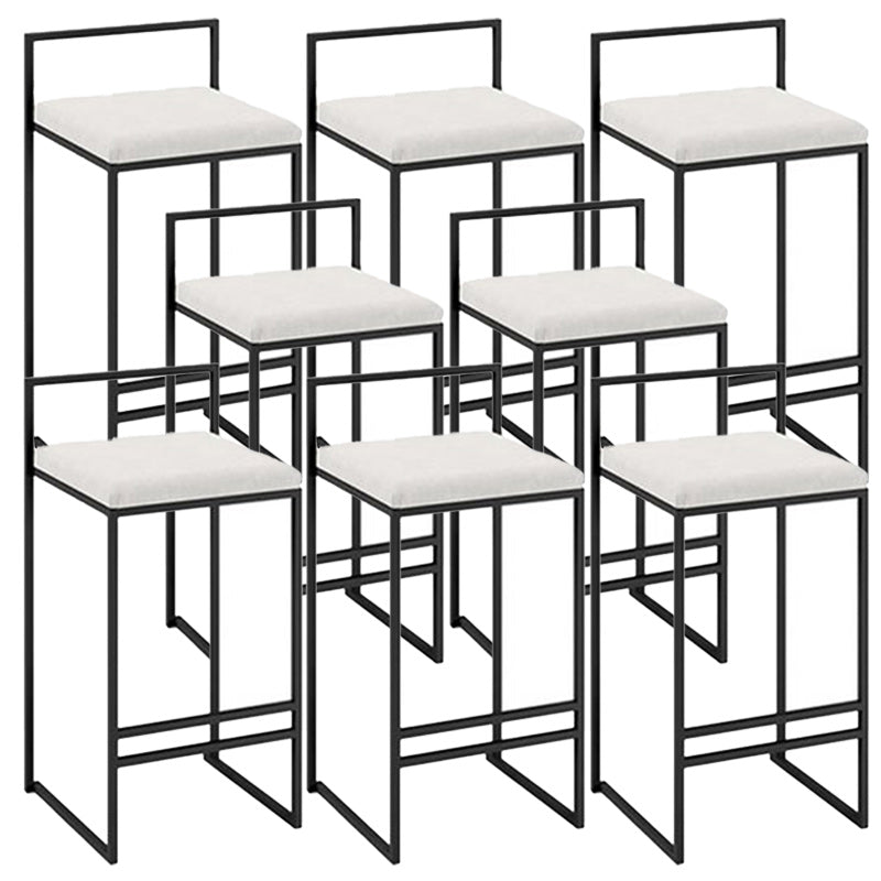 Contemporary Metal Barstool Fabric Upholstered Counter Stool with Metal Base