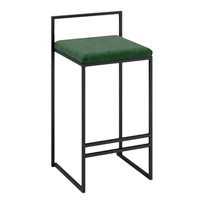 Contemporary Metal Barstool Fabric Upholstered Counter Stool with Metal Base