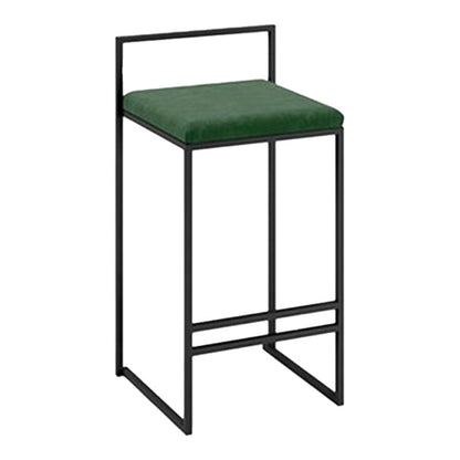 Contemporary Metal Barstool Fabric Upholstered Counter Stool with Metal Base