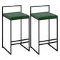 Contemporary Metal Barstool Fabric Upholstered Counter Stool with Metal Base