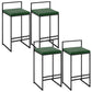 Contemporary Metal Barstool Fabric Upholstered Counter Stool with Metal Base