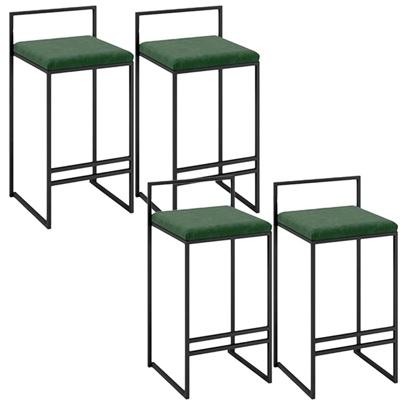 Contemporary Metal Barstool Fabric Upholstered Counter Stool with Metal Base