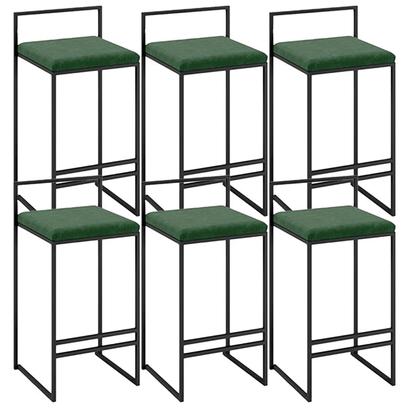 Contemporary Metal Barstool Fabric Upholstered Counter Stool with Metal Base