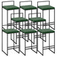 Contemporary Metal Barstool Fabric Upholstered Counter Stool with Metal Base