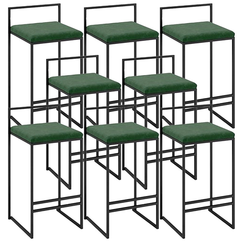 Contemporary Metal Barstool Fabric Upholstered Counter Stool with Metal Base