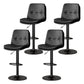 Contemporary PU Leather Counter Stool Turntable Fabric Cushion in Matte Finish Black 4 Piece Set Clearhalo 'Bar Furniture' 'Bar Stools' 'bar_stools' 'furn' 'furn_bar_stools' 'Furniture' 'Kitchen & Dining Furniture' 5696361