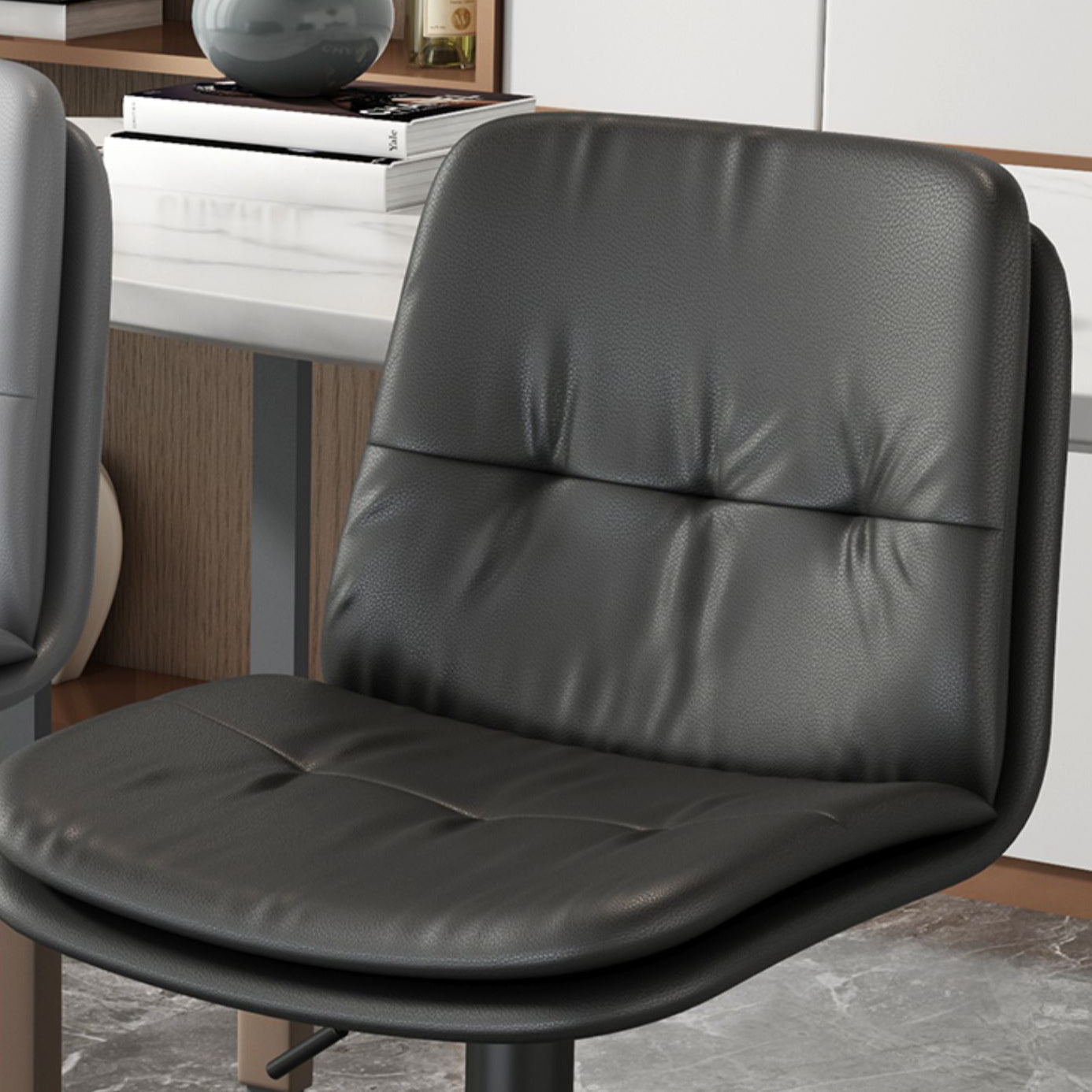 Contemporary PU Leather Counter Stool Turntable Fabric Cushion in Matte Finish Clearhalo 'Bar Furniture' 'Bar Stools' 'bar_stools' 'furn' 'furn_bar_stools' 'Furniture' 'Kitchen & Dining Furniture' 5696362