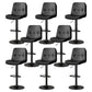 Contemporary PU Leather Counter Stool Turntable Fabric Cushion in Matte Finish Black 8 Piece Set Clearhalo 'Bar Furniture' 'Bar Stools' 'bar_stools' 'furn' 'furn_bar_stools' 'Furniture' 'Kitchen & Dining Furniture' 5696366
