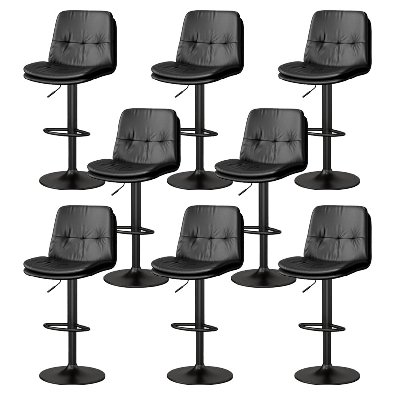 Contemporary PU Leather Counter Stool Turntable Fabric Cushion in Matte Finish Black 8 Piece Set Clearhalo 'Bar Furniture' 'Bar Stools' 'bar_stools' 'furn' 'furn_bar_stools' 'Furniture' 'Kitchen & Dining Furniture' 5696366