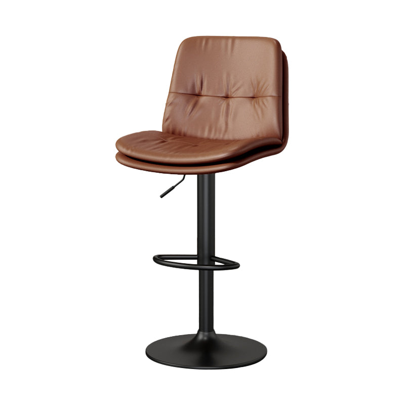Contemporary PU Leather Counter Stool Turntable Fabric Cushion in Matte Finish Clearhalo 'Bar Furniture' 'Bar Stools' 'bar_stools' 'furn' 'furn_bar_stools' 'Furniture' 'Kitchen & Dining Furniture' 5696368
