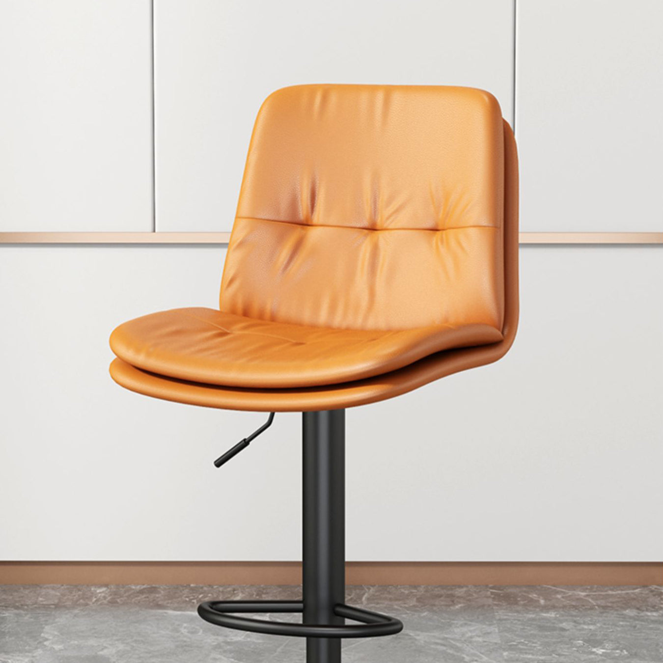 Contemporary PU Leather Counter Stool Turntable Fabric Cushion in Matte Finish Clearhalo 'Bar Furniture' 'Bar Stools' 'bar_stools' 'furn' 'furn_bar_stools' 'Furniture' 'Kitchen & Dining Furniture' 5696369