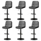 Contemporary PU Leather Counter Stool Turntable Fabric Cushion in Matte Finish Grey 6 Piece Set Clearhalo 'Bar Furniture' 'Bar Stools' 'bar_stools' 'furn' 'furn_bar_stools' 'Furniture' 'Kitchen & Dining Furniture' 5696372