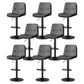 Contemporary PU Leather Counter Stool Turntable Fabric Cushion in Matte Finish Grey 8 Piece Set Clearhalo 'Bar Furniture' 'Bar Stools' 'bar_stools' 'furn' 'furn_bar_stools' 'Furniture' 'Kitchen & Dining Furniture' 5696373