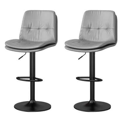 Contemporary PU Leather Counter Stool Turntable Fabric Cushion in Matte Finish Light Gray 2 Piece Set Clearhalo 'Bar Furniture' 'Bar Stools' 'bar_stools' 'furn' 'furn_bar_stools' 'Furniture' 'Kitchen & Dining Furniture' 5696375