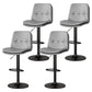 Contemporary PU Leather Counter Stool Turntable Fabric Cushion in Matte Finish Light Gray 4 Piece Set Clearhalo 'Bar Furniture' 'Bar Stools' 'bar_stools' 'furn' 'furn_bar_stools' 'Furniture' 'Kitchen & Dining Furniture' 5696376
