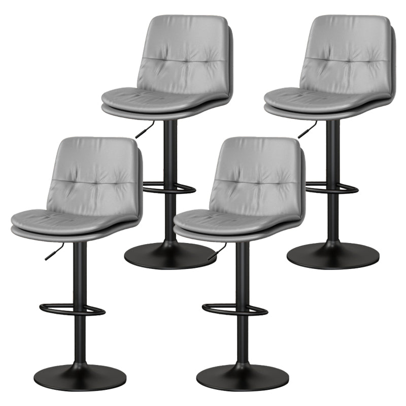 Contemporary PU Leather Counter Stool Turntable Fabric Cushion in Matte Finish Light Gray 4 Piece Set Clearhalo 'Bar Furniture' 'Bar Stools' 'bar_stools' 'furn' 'furn_bar_stools' 'Furniture' 'Kitchen & Dining Furniture' 5696376