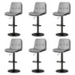 Contemporary PU Leather Counter Stool Turntable Fabric Cushion in Matte Finish Light Gray 6 Piece Set Clearhalo 'Bar Furniture' 'Bar Stools' 'bar_stools' 'furn' 'furn_bar_stools' 'Furniture' 'Kitchen & Dining Furniture' 5696377