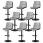 Contemporary PU Leather Counter Stool Turntable Fabric Cushion in Matte Finish Light Gray 8 Piece Set Clearhalo 'Bar Furniture' 'Bar Stools' 'bar_stools' 'furn' 'furn_bar_stools' 'Furniture' 'Kitchen & Dining Furniture' 5696378