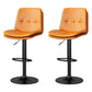 Contemporary PU Leather Counter Stool Turntable Fabric Cushion in Matte Finish Orange 2 Piece Set Clearhalo 'Bar Furniture' 'Bar Stools' 'bar_stools' 'furn' 'furn_bar_stools' 'Furniture' 'Kitchen & Dining Furniture' 5696379
