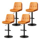 Contemporary PU Leather Counter Stool Turntable Fabric Cushion in Matte Finish Orange 4 Piece Set Clearhalo 'Bar Furniture' 'Bar Stools' 'bar_stools' 'furn' 'furn_bar_stools' 'Furniture' 'Kitchen & Dining Furniture' 5696380