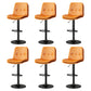 Contemporary PU Leather Counter Stool Turntable Fabric Cushion in Matte Finish Orange 6 Piece Set Clearhalo 'Bar Furniture' 'Bar Stools' 'bar_stools' 'furn' 'furn_bar_stools' 'Furniture' 'Kitchen & Dining Furniture' 5696381