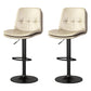 Contemporary PU Leather Counter Stool Turntable Fabric Cushion in Matte Finish Khaki 2 Piece Set Clearhalo 'Bar Furniture' 'Bar Stools' 'bar_stools' 'furn' 'furn_bar_stools' 'Furniture' 'Kitchen & Dining Furniture' 5696383