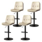 Contemporary PU Leather Counter Stool Turntable Fabric Cushion in Matte Finish Khaki 4 Piece Set Clearhalo 'Bar Furniture' 'Bar Stools' 'bar_stools' 'furn' 'furn_bar_stools' 'Furniture' 'Kitchen & Dining Furniture' 5696384