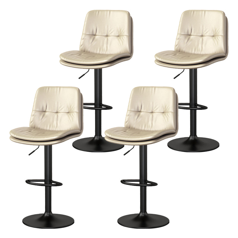 Contemporary PU Leather Counter Stool Turntable Fabric Cushion in Matte Finish Khaki 4 Piece Set Clearhalo 'Bar Furniture' 'Bar Stools' 'bar_stools' 'furn' 'furn_bar_stools' 'Furniture' 'Kitchen & Dining Furniture' 5696384