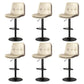 Contemporary PU Leather Counter Stool Turntable Fabric Cushion in Matte Finish Khaki 6 Piece Set Clearhalo 'Bar Furniture' 'Bar Stools' 'bar_stools' 'furn' 'furn_bar_stools' 'Furniture' 'Kitchen & Dining Furniture' 5696385