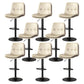 Contemporary PU Leather Counter Stool Turntable Fabric Cushion in Matte Finish Khaki 8 Piece Set Clearhalo 'Bar Furniture' 'Bar Stools' 'bar_stools' 'furn' 'furn_bar_stools' 'Furniture' 'Kitchen & Dining Furniture' 5696386