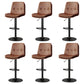 Contemporary PU Leather Counter Stool Turntable Fabric Cushion in Matte Finish Brown 6 Piece Set Clearhalo 'Bar Furniture' 'Bar Stools' 'bar_stools' 'furn' 'furn_bar_stools' 'Furniture' 'Kitchen & Dining Furniture' 5696389
