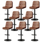 Contemporary PU Leather Counter Stool Turntable Fabric Cushion in Matte Finish Brown 8 Piece Set Clearhalo 'Bar Furniture' 'Bar Stools' 'bar_stools' 'furn' 'furn_bar_stools' 'Furniture' 'Kitchen & Dining Furniture' 5696390