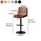 Contemporary PU Leather Counter Stool Turntable Fabric Cushion in Matte Finish Clearhalo 'Bar Furniture' 'Bar Stools' 'bar_stools' 'furn' 'furn_bar_stools' 'Furniture' 'Kitchen & Dining Furniture' 5696391